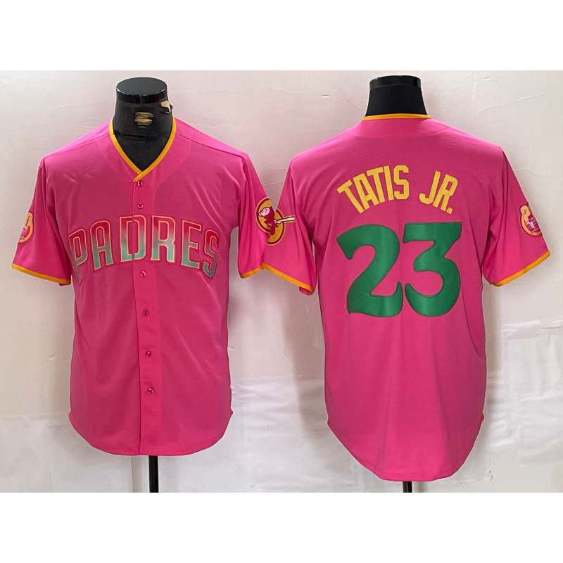 San Diego Padres #23 Fernando Tatis Jr. Pink Cool Base Stitched Baseball Jersey