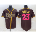 San Diego Padres #23 Fernando Tatis Jr Brown NEW 2023 City Connect Cool Base Stitched Baseball Jersey