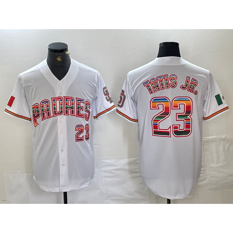 San Diego Padres #23 Fernando Tatis Jr Mexico White Cool Base Stitched Baseball Jersey