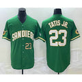 San Diego Padres #23 Fernando Tatis Jr Number Green Cool Base Stitched Baseball Jersey