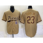 San Diego Padres #23 Fernando Tatis Jr Tan NEW 2023 Cool Base Stitched Baseball Jersey