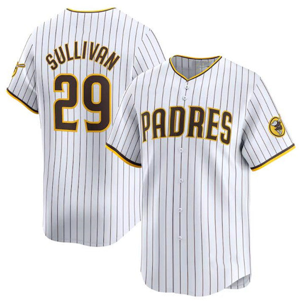 San Diego Padres #29 Brett Sullivan White 2024 Home Limited Baseball Stitched Baseball Jersey