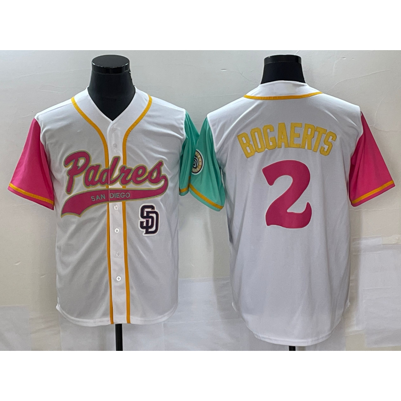 San Diego Padres #2 Xander Bogaerts White NEW 2023 City Connect Cool Base Stitched Baseball Jersey