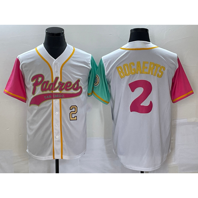 San Diego Padres #2 Xander Bogaerts White Number NEW 2023 City Connect Cool Base Stitched Baseball Jersey