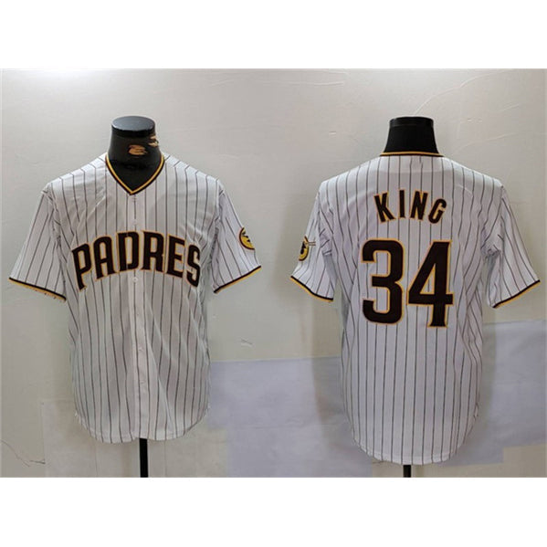 San Diego Padres #34 Michael King White Cool Base Stitched Baseball Jersey