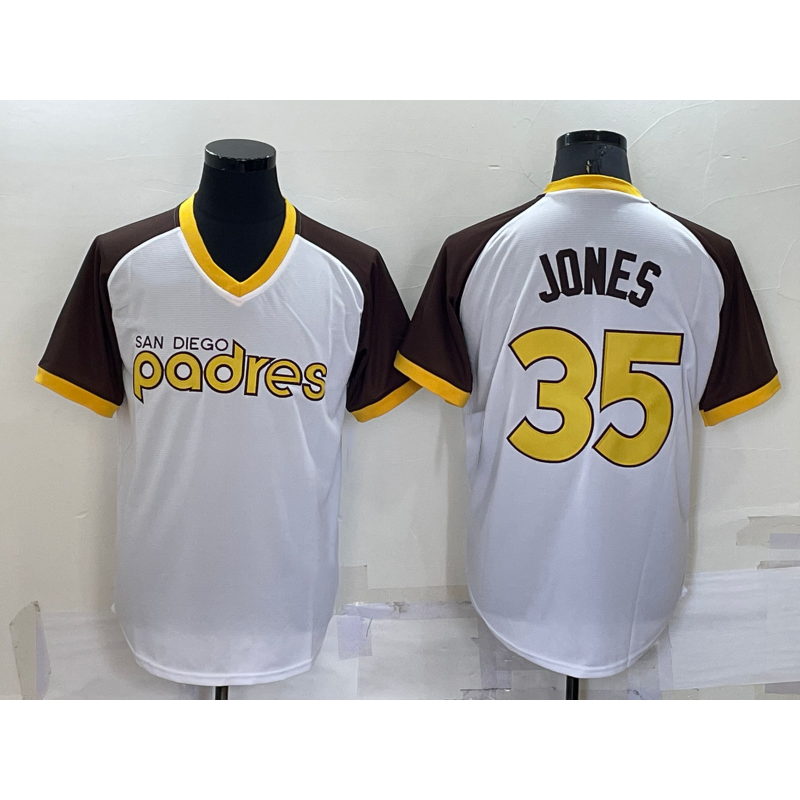 San Diego Padres #35 Randy Jones White Stitched Cooperstown Cool Baseball Jersey