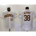 San Diego Padres #38 Jorge Alfaro White With PS Patch Stitched Flex Baseball Jersey