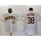 San Diego Padres #38 Jorge Alfaro White With PS Patch Stitched Flex Baseball Jersey