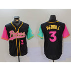San Diego Padres #3 Jackson Merrill Number Black NEW 2023 City Connect Cool Base Stitched Baseball Jersey