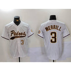 San Diego Padres #3 Jackson Merrill White 2023 Cool Base Stitched Baseball Jersey
