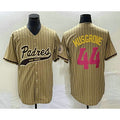 San Diego Padres #44 Joe Musgrove Tan Pinstripe 2023 City Connect Cool Base Stitched Baseball Jersey