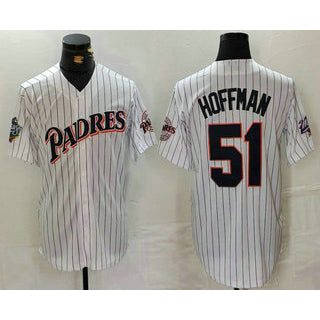 San Diego Padres #51 Trevor Hoffman White Pinstripe Baseball Jersey