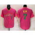 San Diego Padres #7 Ha Seong Kim Pink Player Number Fashion Baseball Jersey