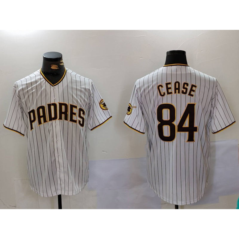 San Diego Padres #84 Dylan Cease White Team Logo Stitched Cool Baseball Jersey