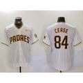 San Diego Padres #84 Dylan Cease White Team Logo With PS Patch Stitched Cool Baseball Jersey