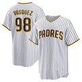 San Diego Padres #98 Randy Vasquez White Home Replica Baseball Jersey