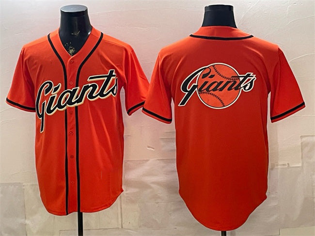 San Francisco Giants Team Big Logo Orange Cool Base Stitched Baseball Jersey