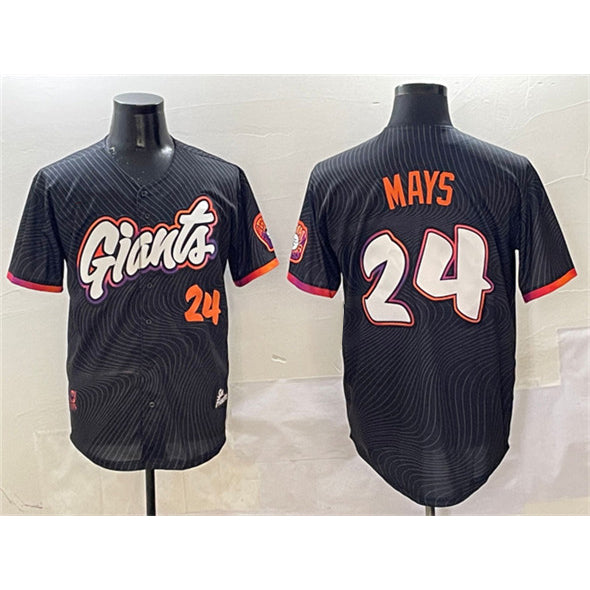 San Francisco Giants #24 Willie Mays Anthracite 2025 City Connect Limited Stitched Baseball Jersey