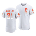 San Francisco Giants #31 LaMonte Wade Jr White 2021 City Connect Flex Baseball Jersey