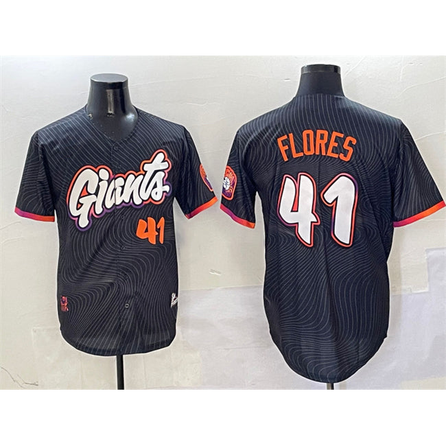 San Francisco Giants #41 Wilmer Flores Anthracite 2025 City Connect Limited Stitched Baseball Jersey