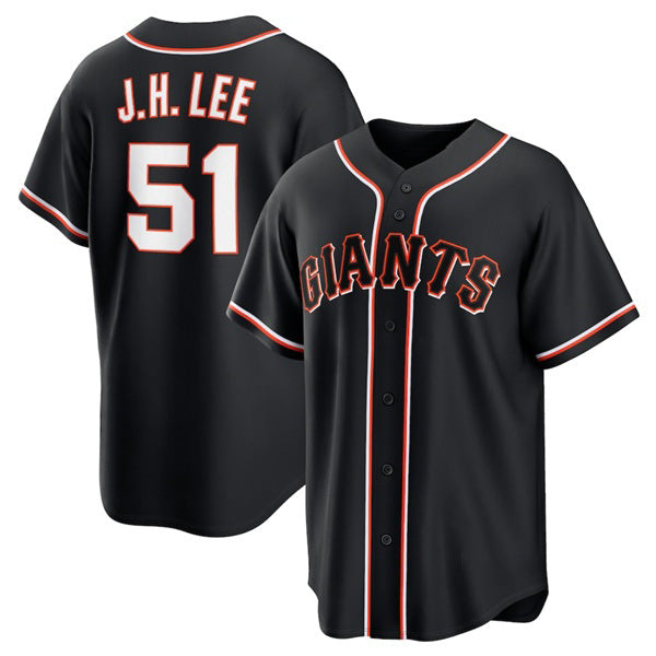 San Francisco Giants #51 Jung Hoo Lee Black Out Stitched Baseball Jersey