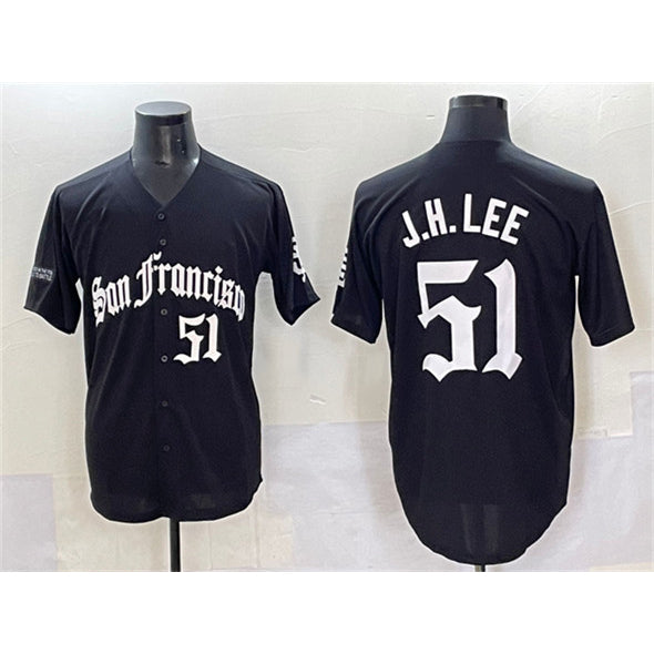 San Francisco Giants #51 Jung Hoo Lee Black 'Gothic Fog Edition' Vapor Premier Limited Stitched Baseball Jersey