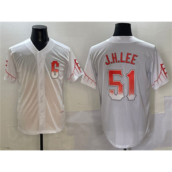 San Francisco Giants #51 Jung Hoo Lee White City Connect Cool Base Stitched Baseball Jersey