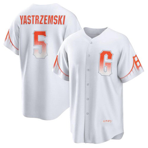 San Francisco Giants #5 Mike Yastrzemski White 2021 City Connect Cool Baseball Jersey