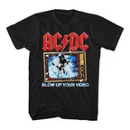 Men Top Anime Style T Shirts Camiseta Acdc Blow Up Your Video, Manga Corta, Adulto,Round Neck Short