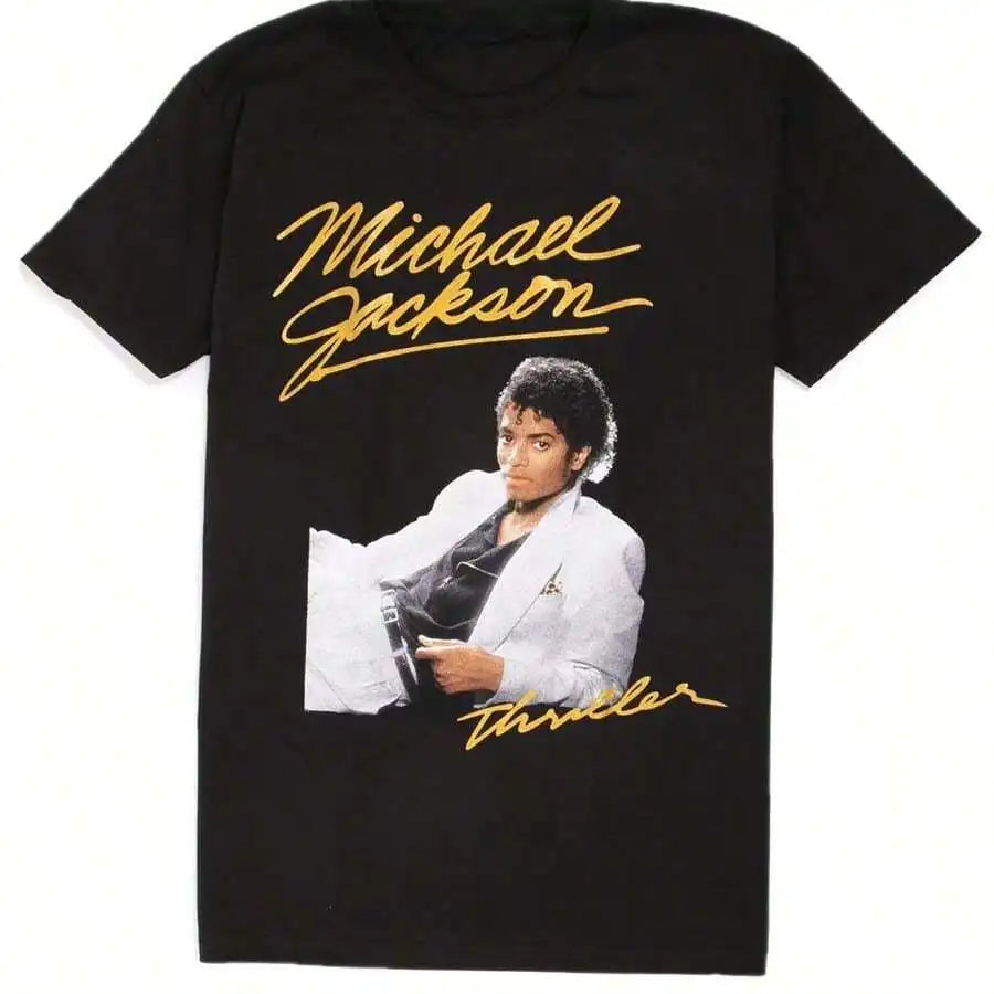 Singer MJs Michaels Jackson Portrait Graphic 100%Cotton T Shirt Men's Retro Fashion Summer Unisex Hip