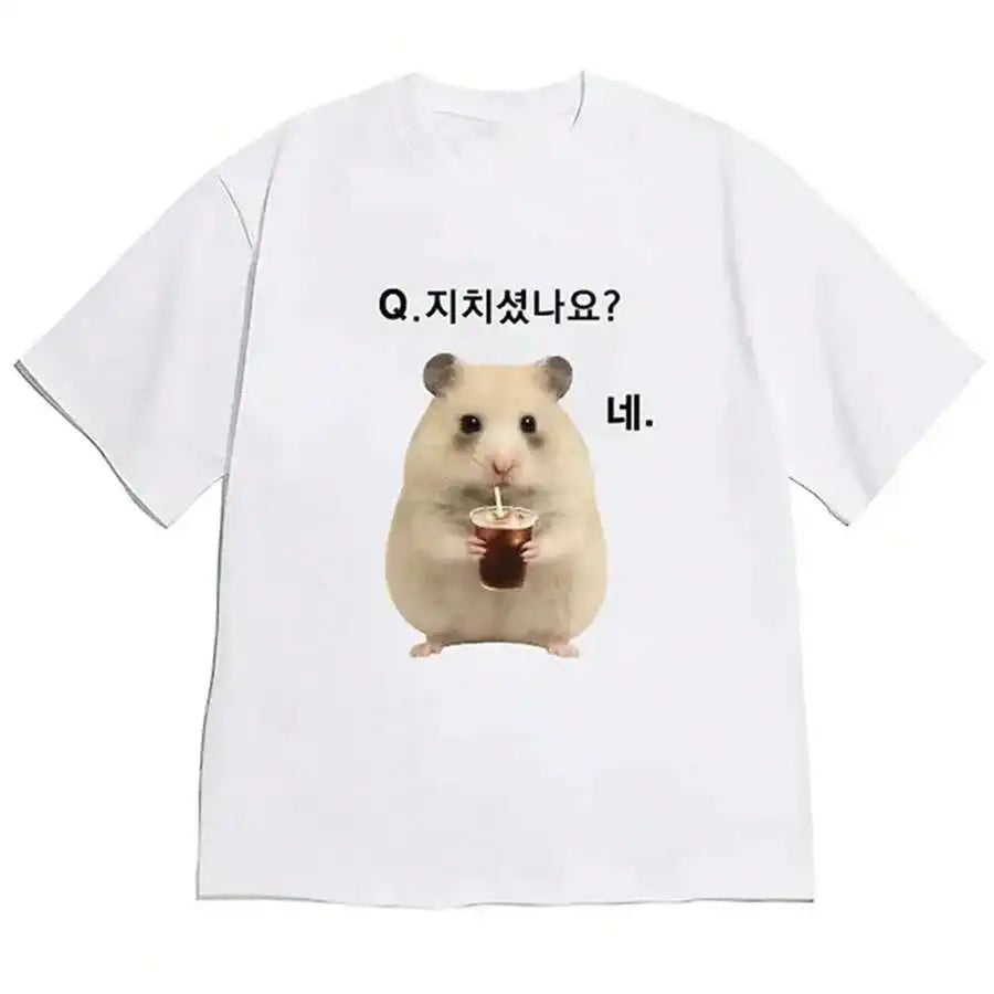 Korean-Style Fun Patterned Men's T-Shirt - Summer New Style - High Street Casual Loose Fit - Men's