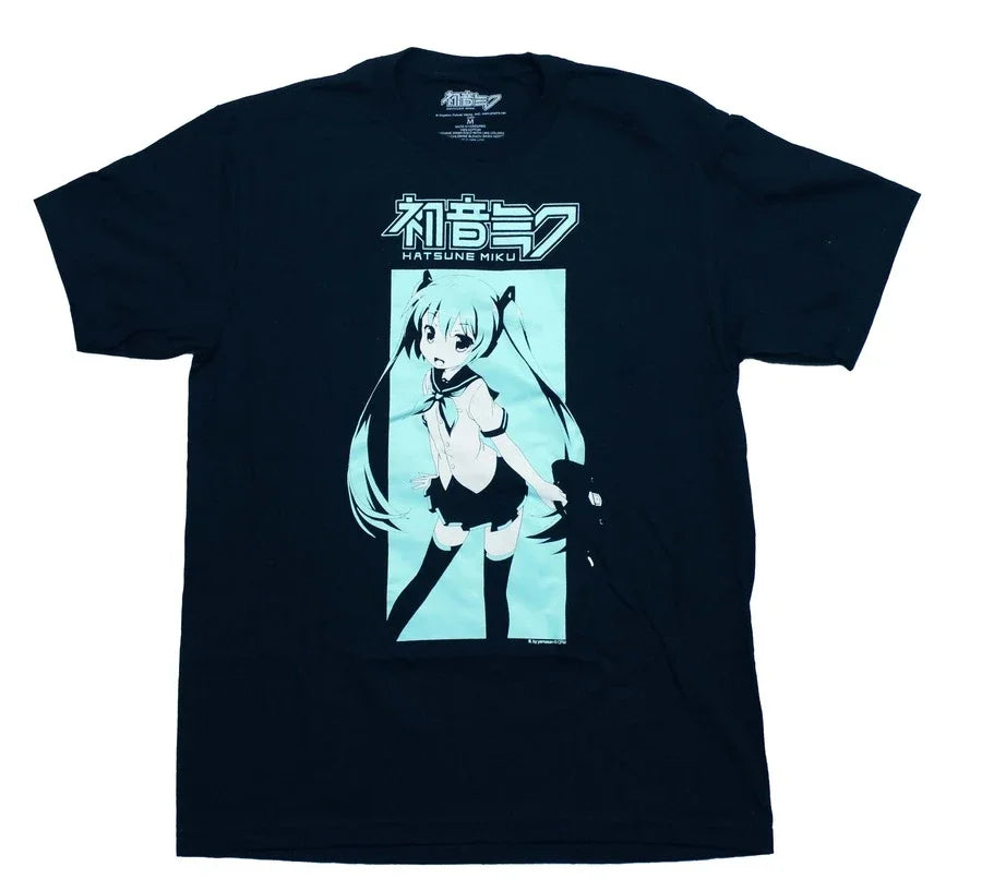 Cotton T Shirt MIku Anime Co-Branded Peripheral Short-Sleeved Tshirts For Boys Girls Cotton Clothing