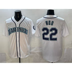 Seattle Mariners #22 Bryan Woo White Cool Base Stitched Baseball Jersey