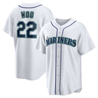 Seattle Mariners #22 Bryan Woo White Home Replica Baseball Jersey