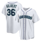 Seattle Mariners #36 Logan Gilbert White Home Replica Baseball Jersey