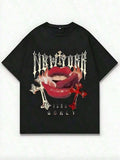 Men's Summer Clothes Cotton Graphic Tees Graphic Cotton T-Shirt Gothic New York Lip Graphic Tee