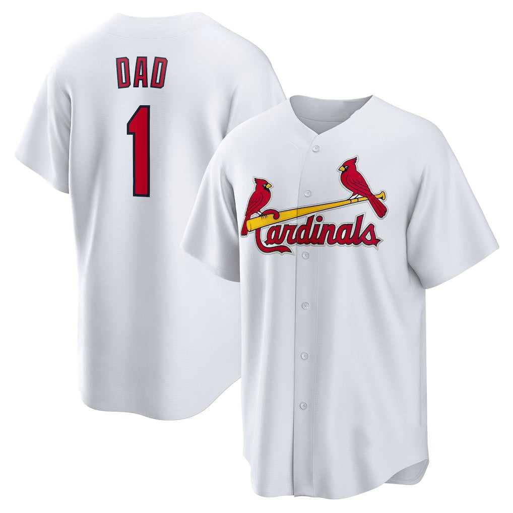 St. Louis Cardinals White #1 Dad Home Replica Baseball Jersey