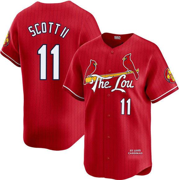 St. Louis Cardinals #11 Victor Scott II Red City Connect Limited Stitched Baseball Jersey