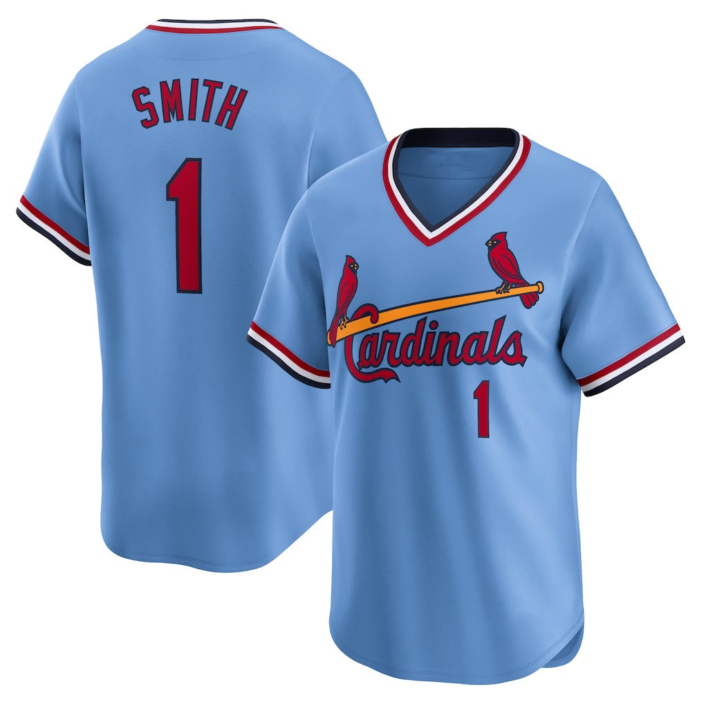 St. Louis Cardinals #1 Ozzie Smith Royal Throwback Cooperstown Limited Baseball Jersey