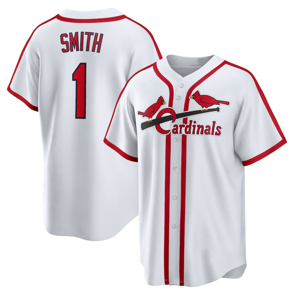 St. Louis Cardinals #1 Ozzie Smith White Home Cooperstown Collection Player Baseball Jersey