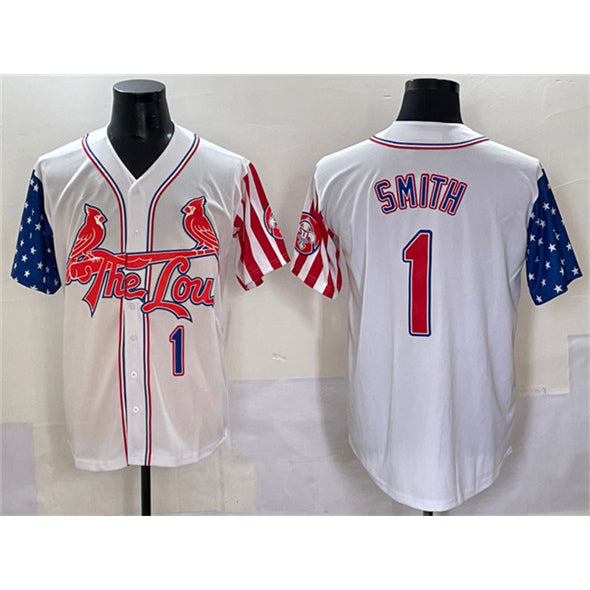 St. Louis Cardinals #1 Ozzie Smith White Independence Day Vapor Premier Limited Stitched Baseball Jersey