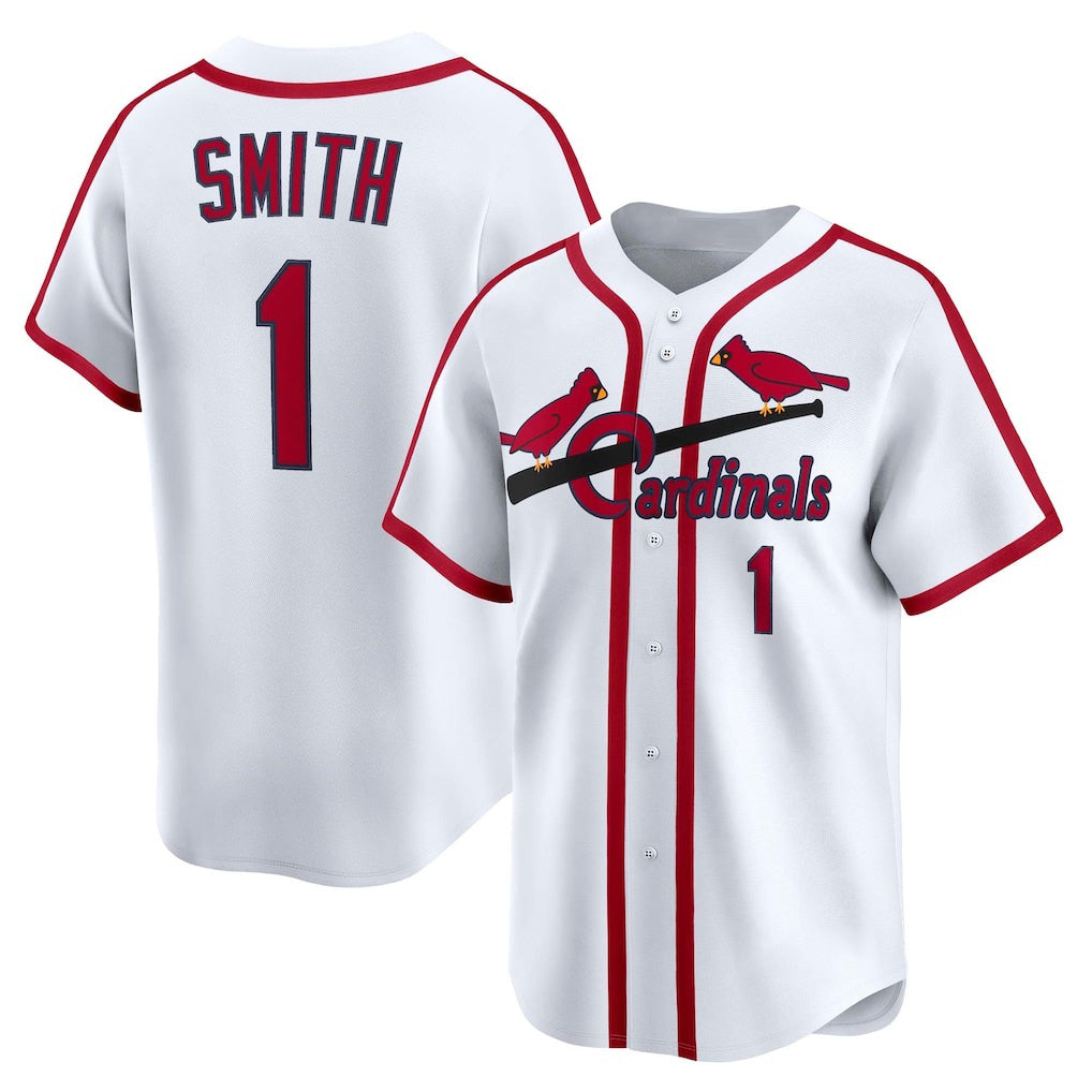 St. Louis Cardinals #1 Ozzie Smith White Throwback Cooperstown Collection Limited Baseball Jersey
