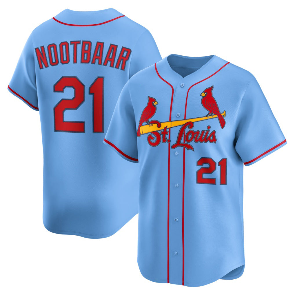 St. Louis Cardinals #21 Lars Nootbaar Light Blue Alternate Limited Baseball Jersey