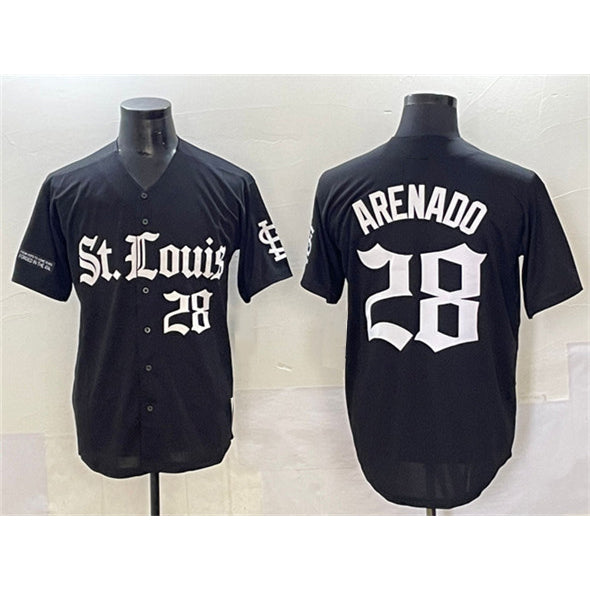St. Louis Cardinals #28 Nolan Arenado Black 'Gothic Legacy Edition' Vapor Premier Limited Stitched Baseball Jersey