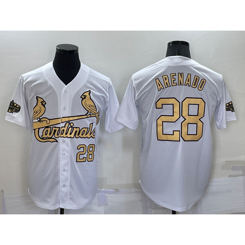 St. Louis Cardinals #28 Nolan Arenado Number White 2022 All Star Stitched Cool Baseball Jersey