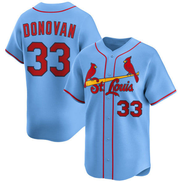 St. Louis Cardinals #33 Brendan Donovan Blue Alternate Limited Stitched Baseball Jersey