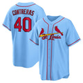 St. Louis Cardinals #40 Willson Contreras Light Blue Alternate Replica Baseball Jersey