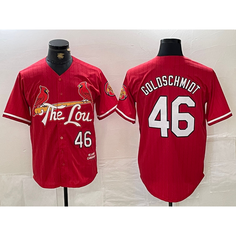 St. Louis Cardinals #46 Paul Goldschmidt Red 2024 City Connect Limited Stitched Baseball Jersey