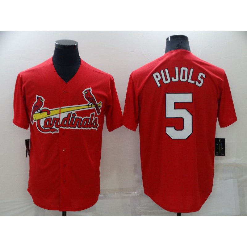St. Louis Cardinals #5 Albert Pujols Red Stitched Cool Baseball Jersey