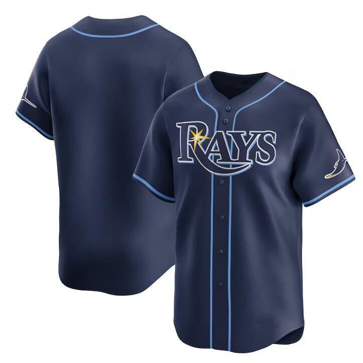 Tampa Bay Rays Blank Navy Away Limited Stitched Baseball Jersey